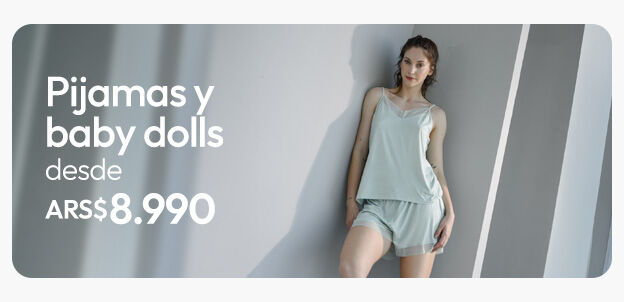 Pijamas y baby dolls desde $8.990