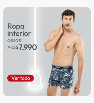 Ropa interior hombre desde $7.990