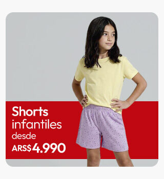 Shorts infantiles desde $4.990