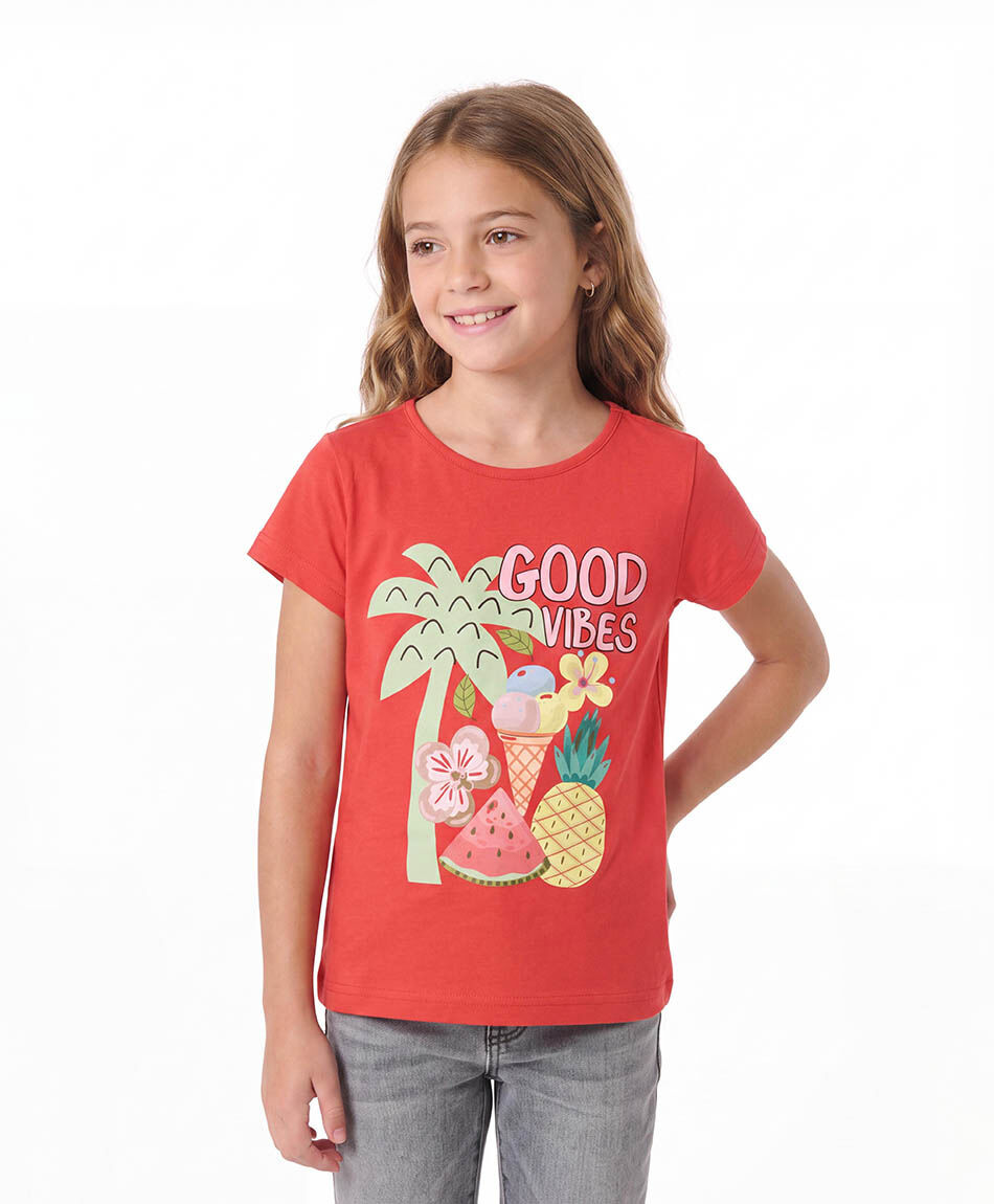 Remera ni&ntilde;a good vibes