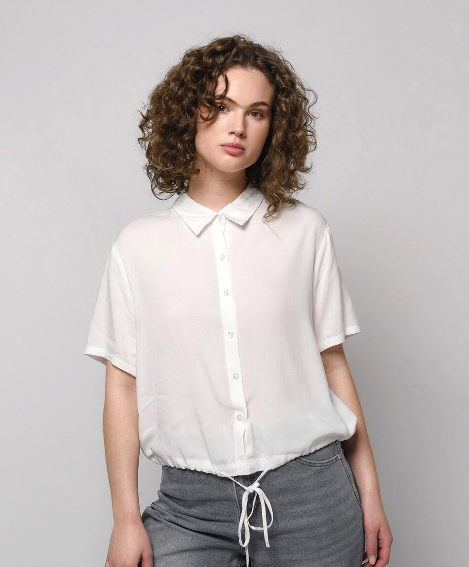 Camisa mujer lazo pretina