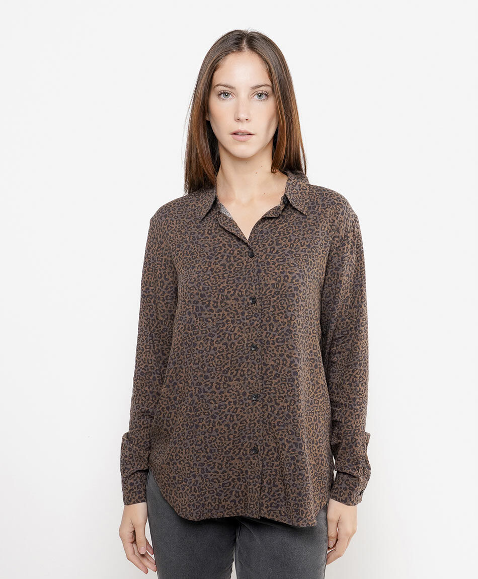 Camisa mujer animal print larga