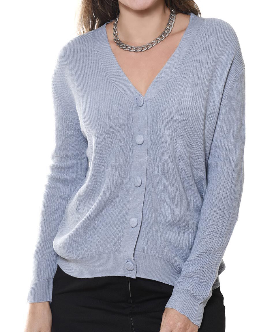 Cardigan boton forrado
