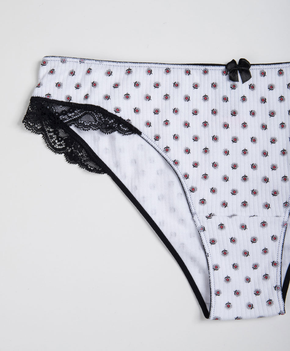 Bikini mujer acanalado florcitas
