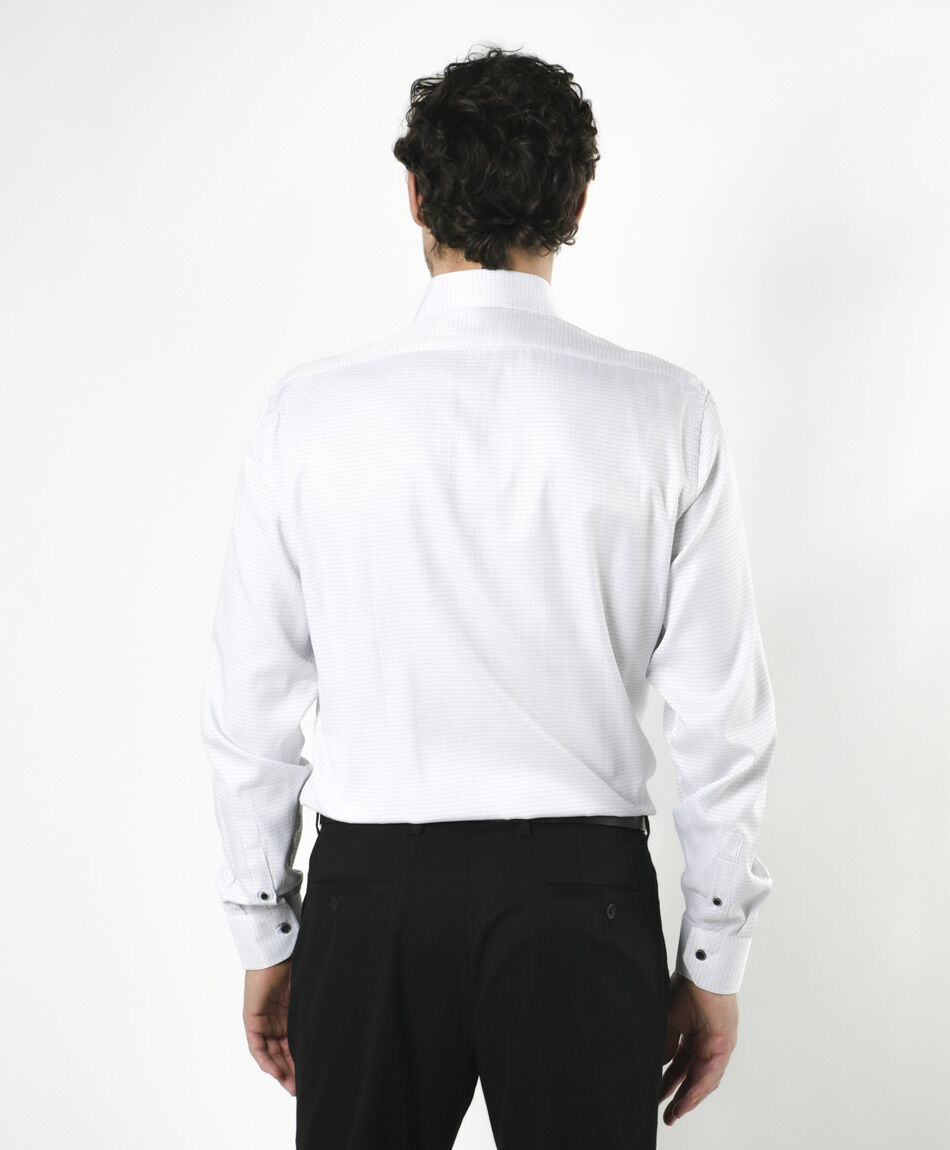 Camisa hombre blanca puntitos