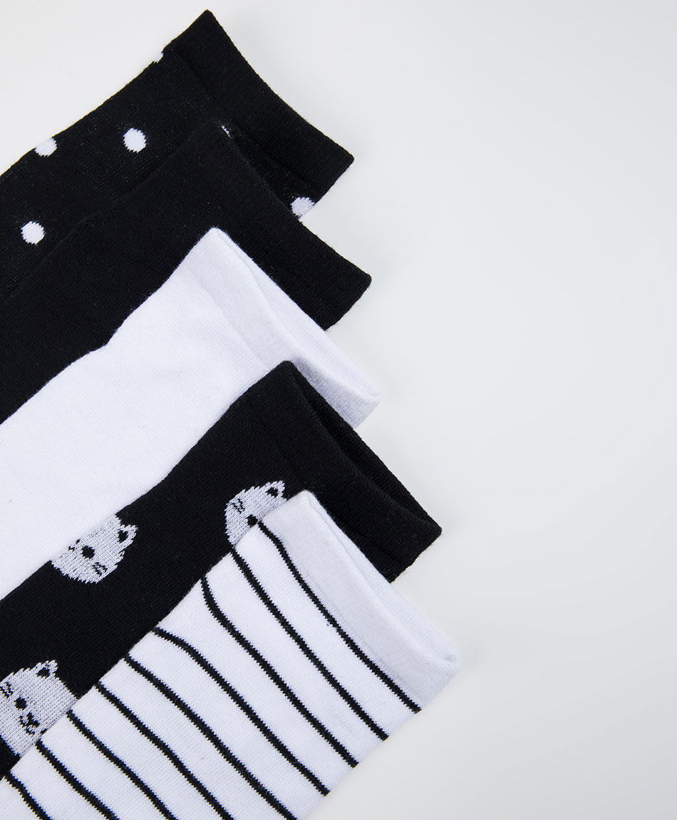 Pack 5 medias mujer cortos gatitos