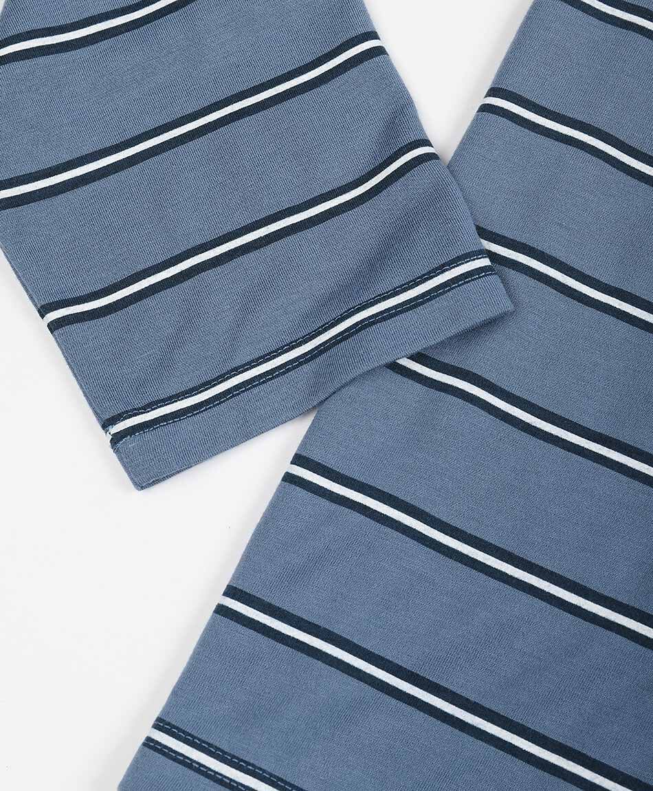 Pijama hombre cuello v lineas blue