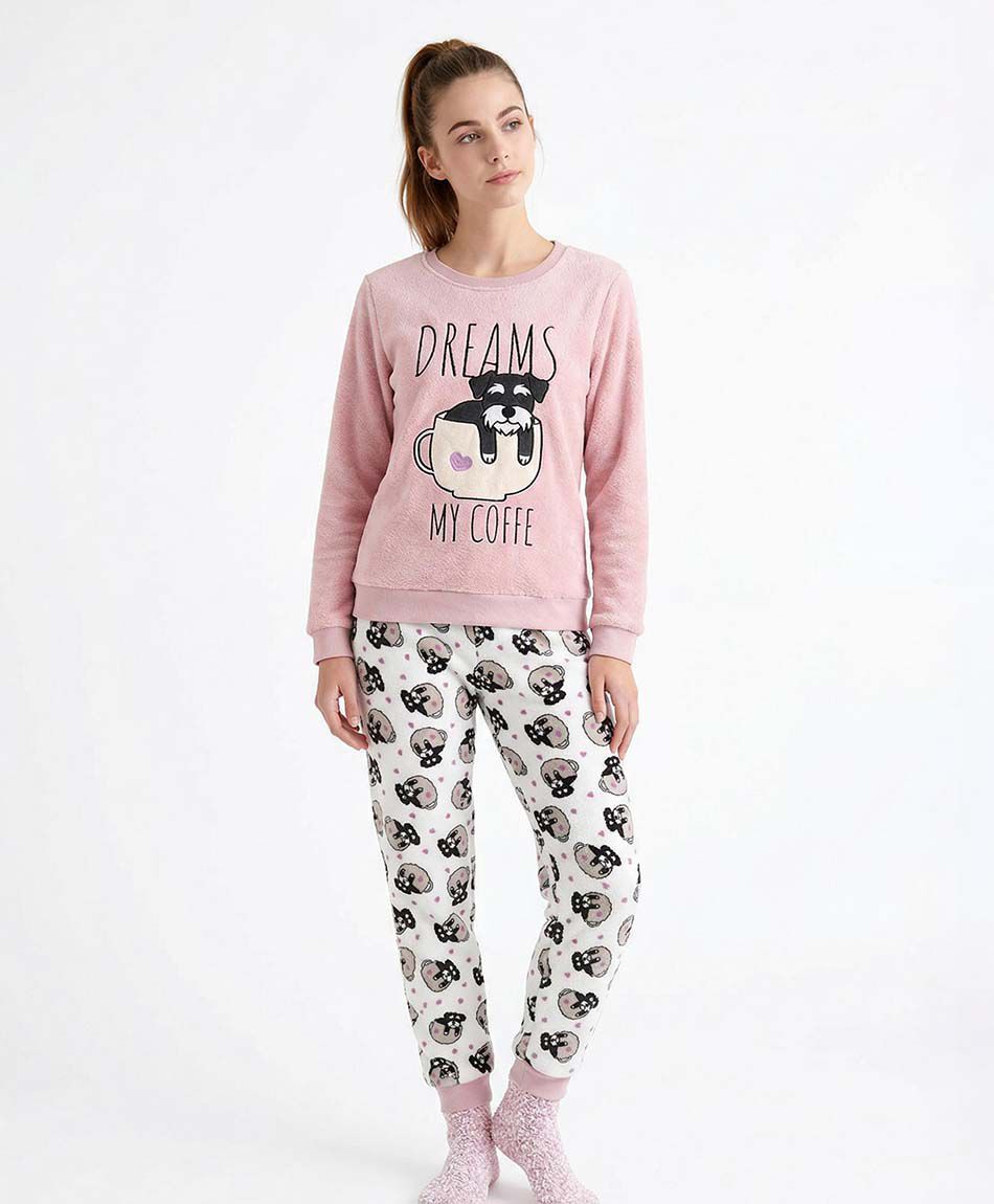 Pack pijama + calcetines mujer polar dog