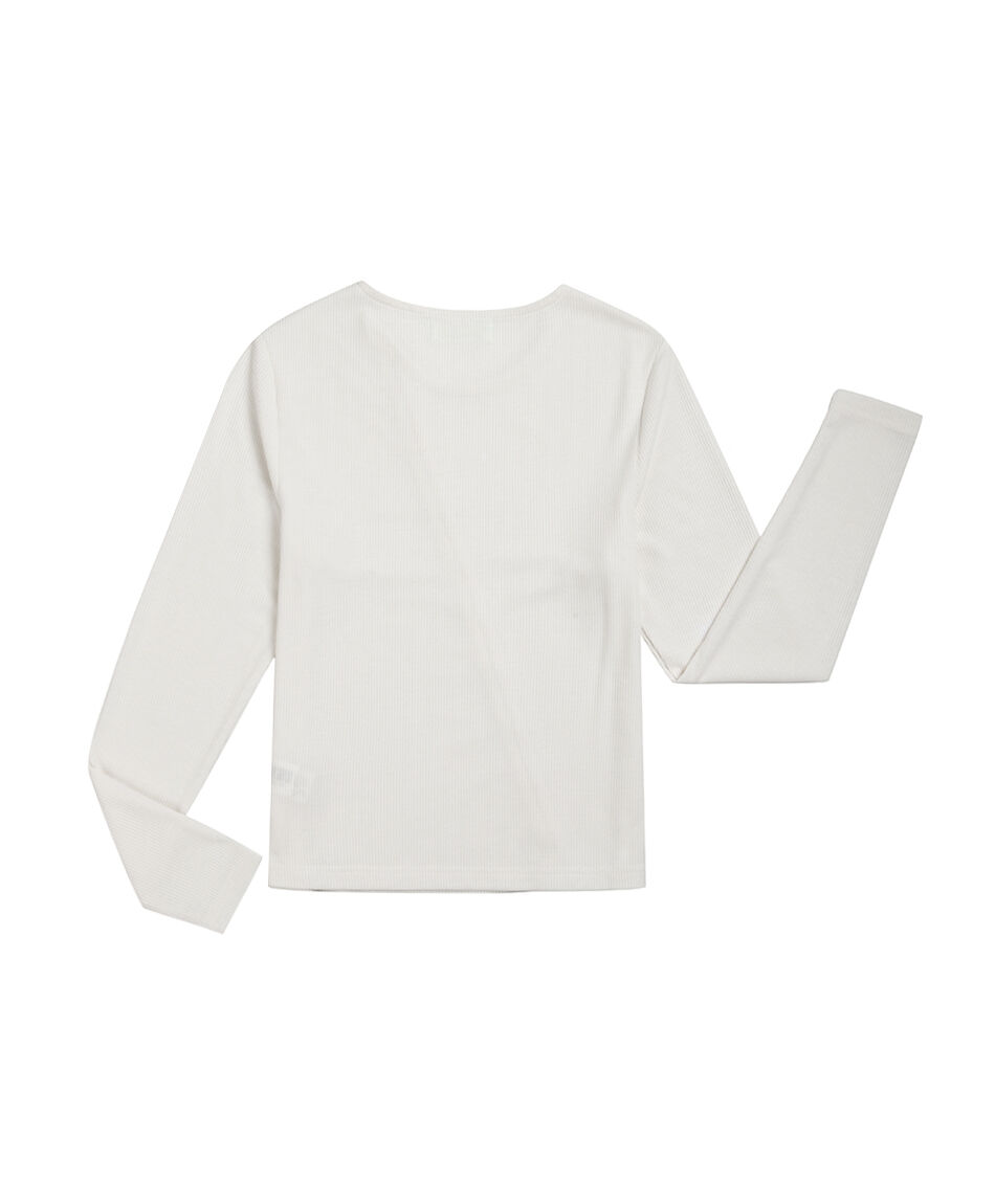 Remera ni&ntilde;a botones white