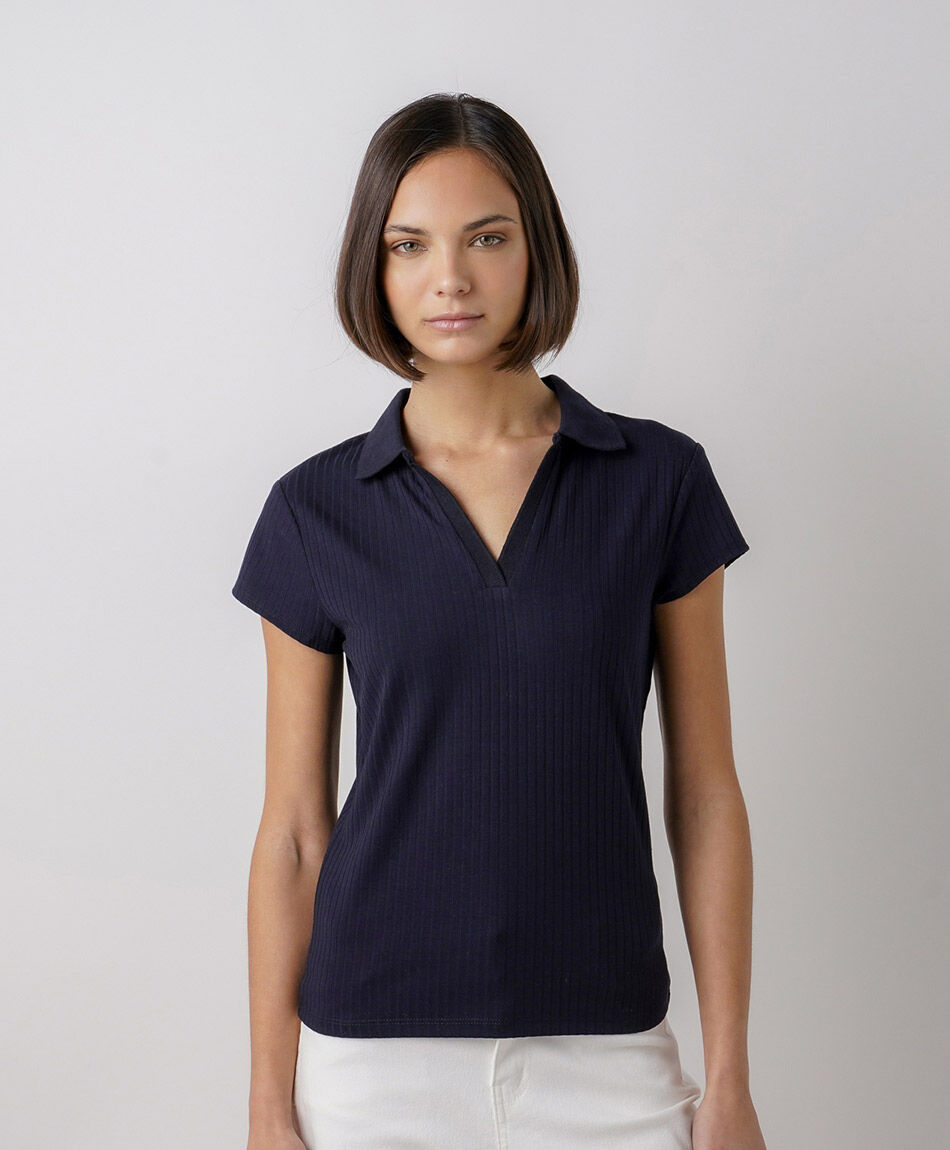 Remera mujer polo canal&eacute; navy