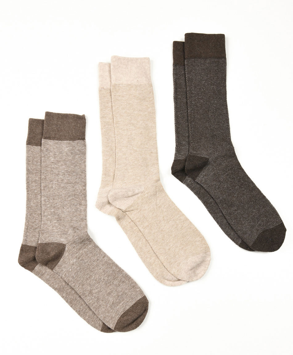 Pack 3 calcetines hombre caf&eacute;
