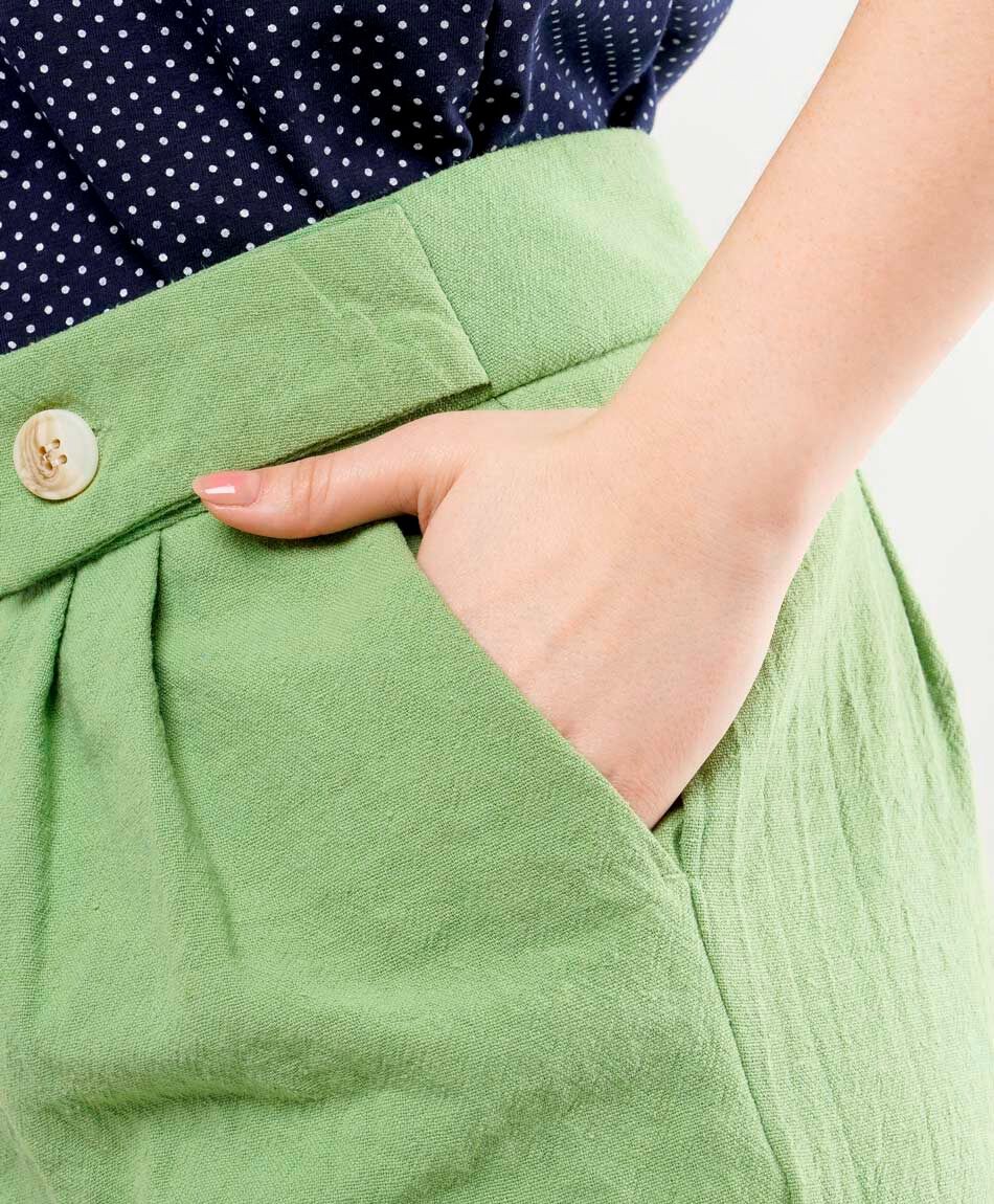 Short mujer pretina ancha botones