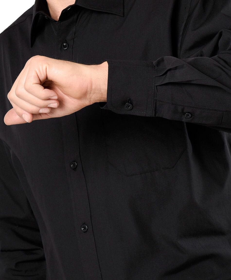 Camisa hombre lisa manga larga
