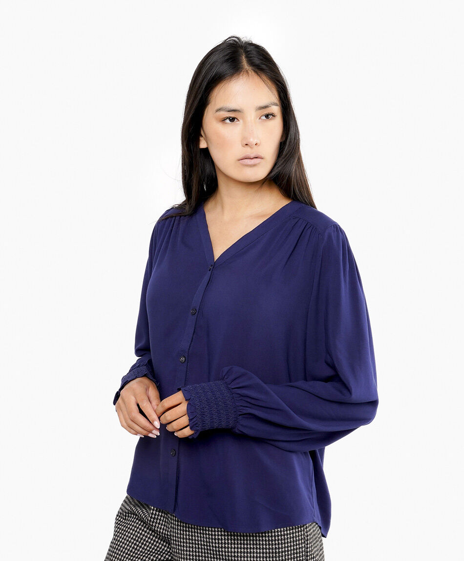 Camisa mujer mangas abullonadas