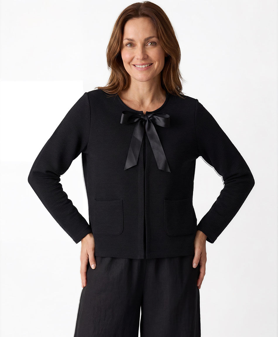 Campera mujer lazo crop