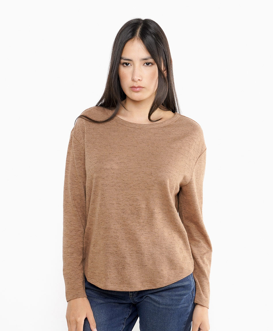 Remera mujer relaxed fit brown