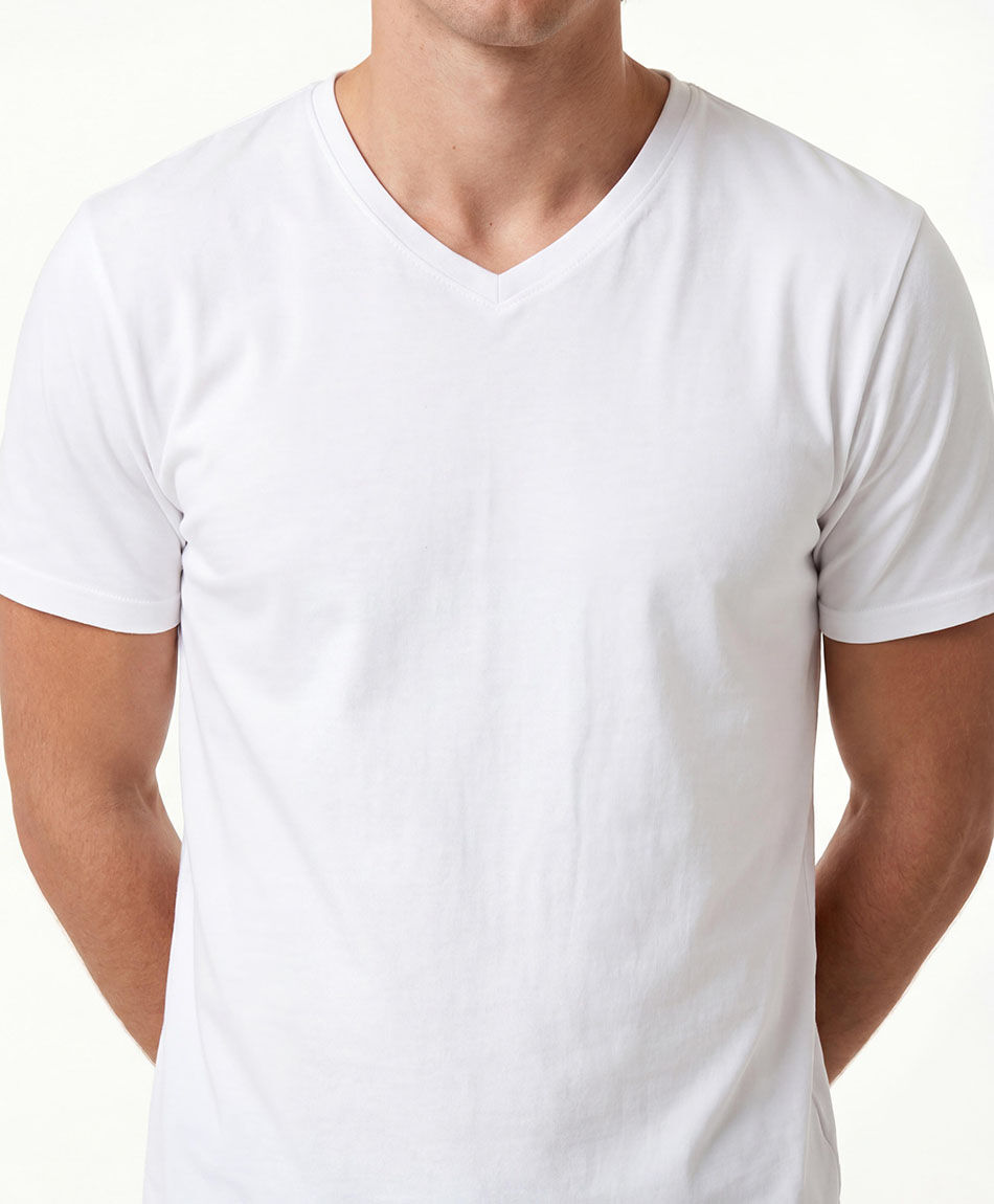 Remera hombre cuello en v lisa