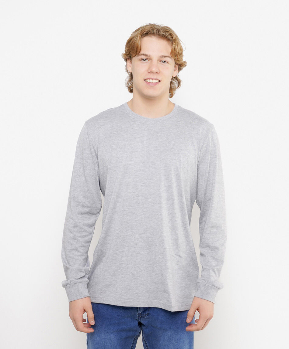 Remera hombre lisa manga larga