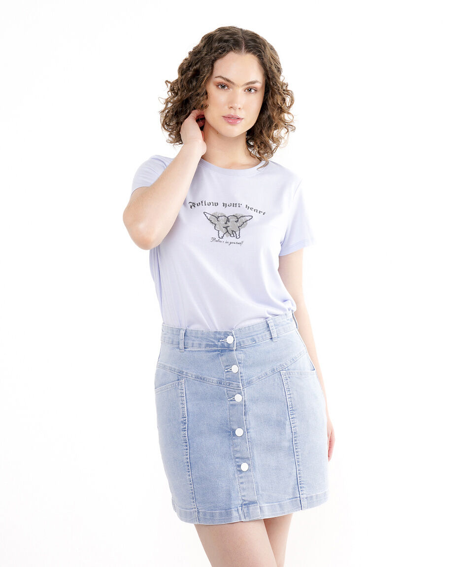 Mini pollera mujer cortes bolsillos