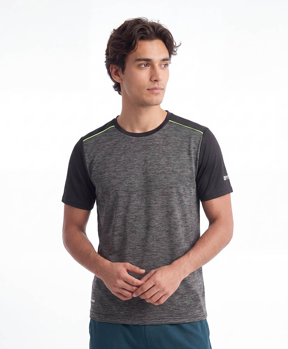 Remera deportiva hombre melange gris