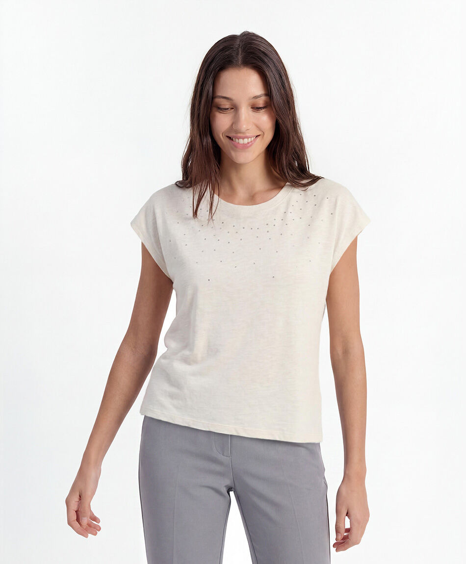 Remera mujer brillos superior