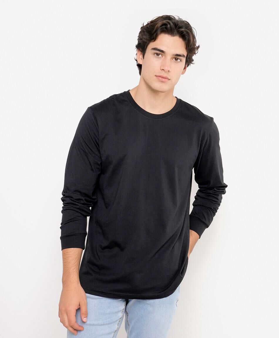 Remera hombre lisa manga larga