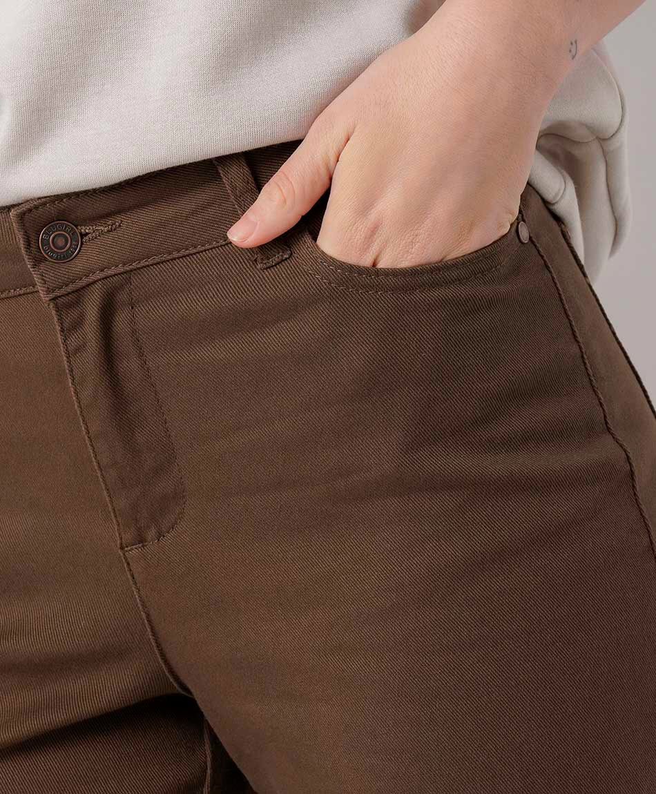 Jeans mujer wide leg chocolate