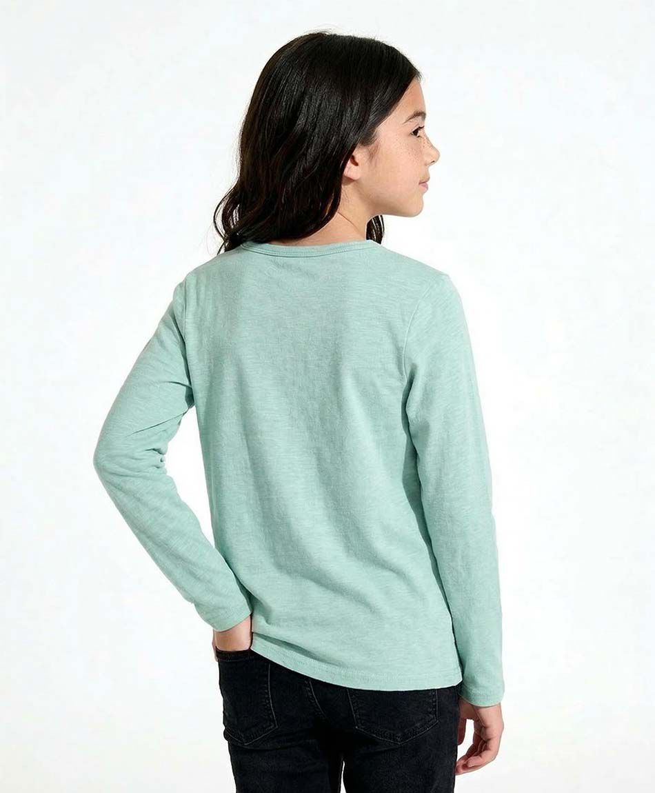 Remera ni&ntilde;a b&aacute;sica manga larga