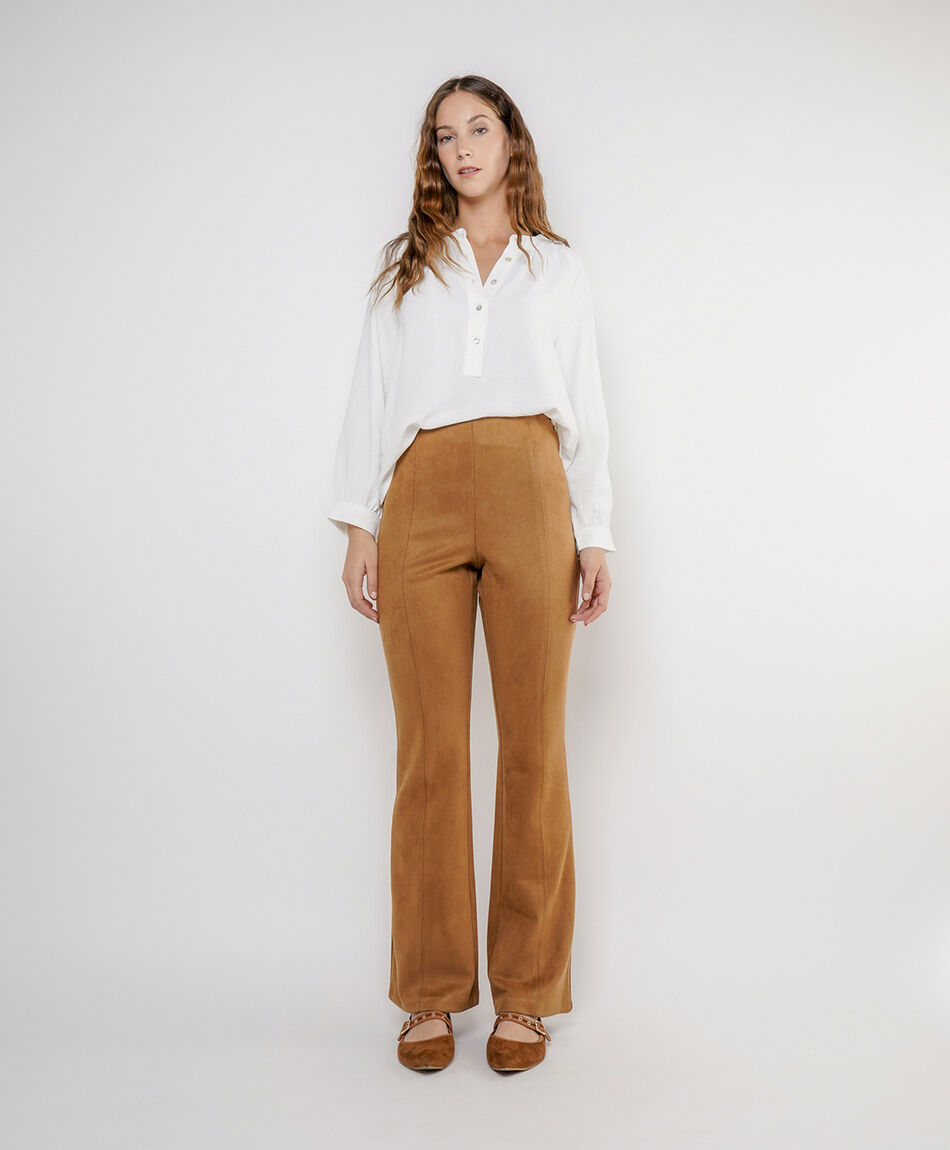 Pantal&oacute;n mujer suede liso
