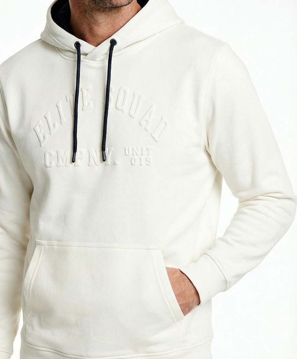 Buzo hombre gorro canguro white