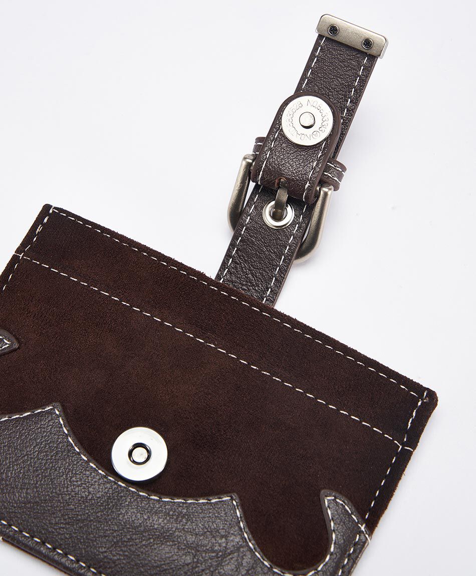 Tarjetero mujer suede hebilla