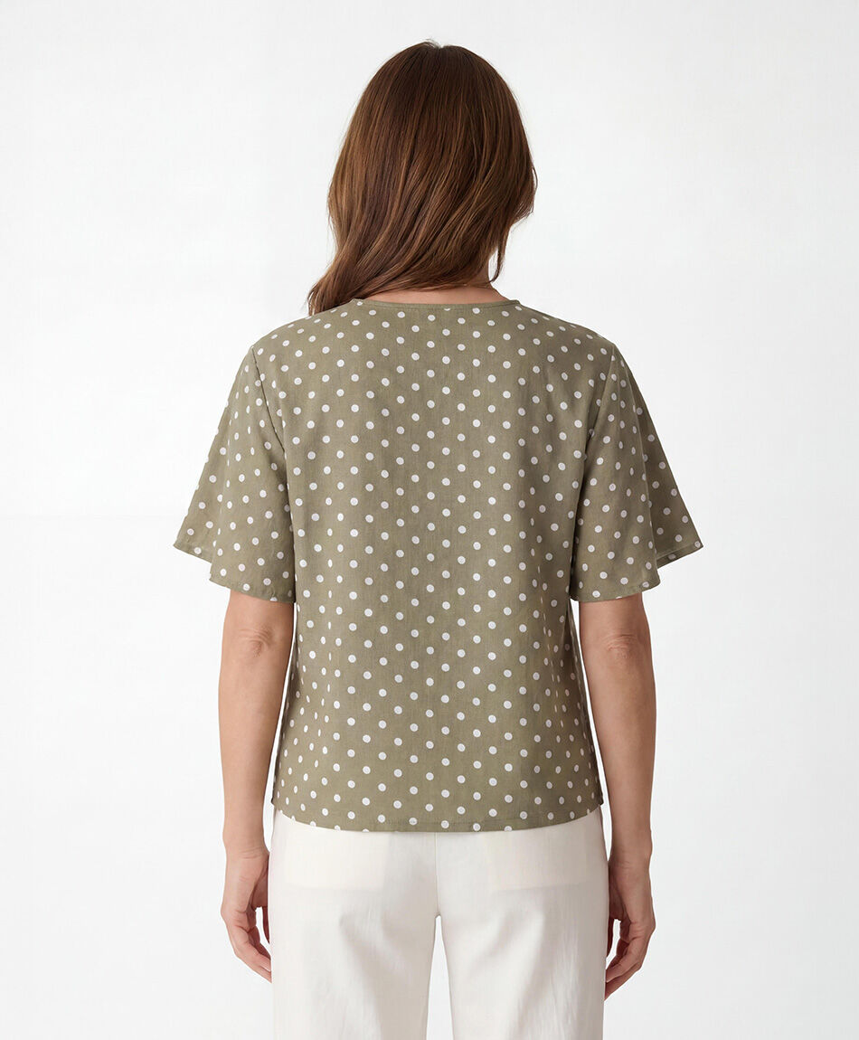Camisa mujer lunares mangas vuelos
