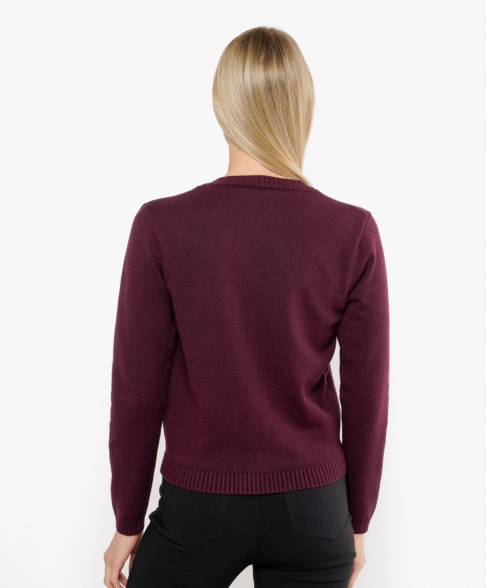 Cardigan mujer botones burdeo