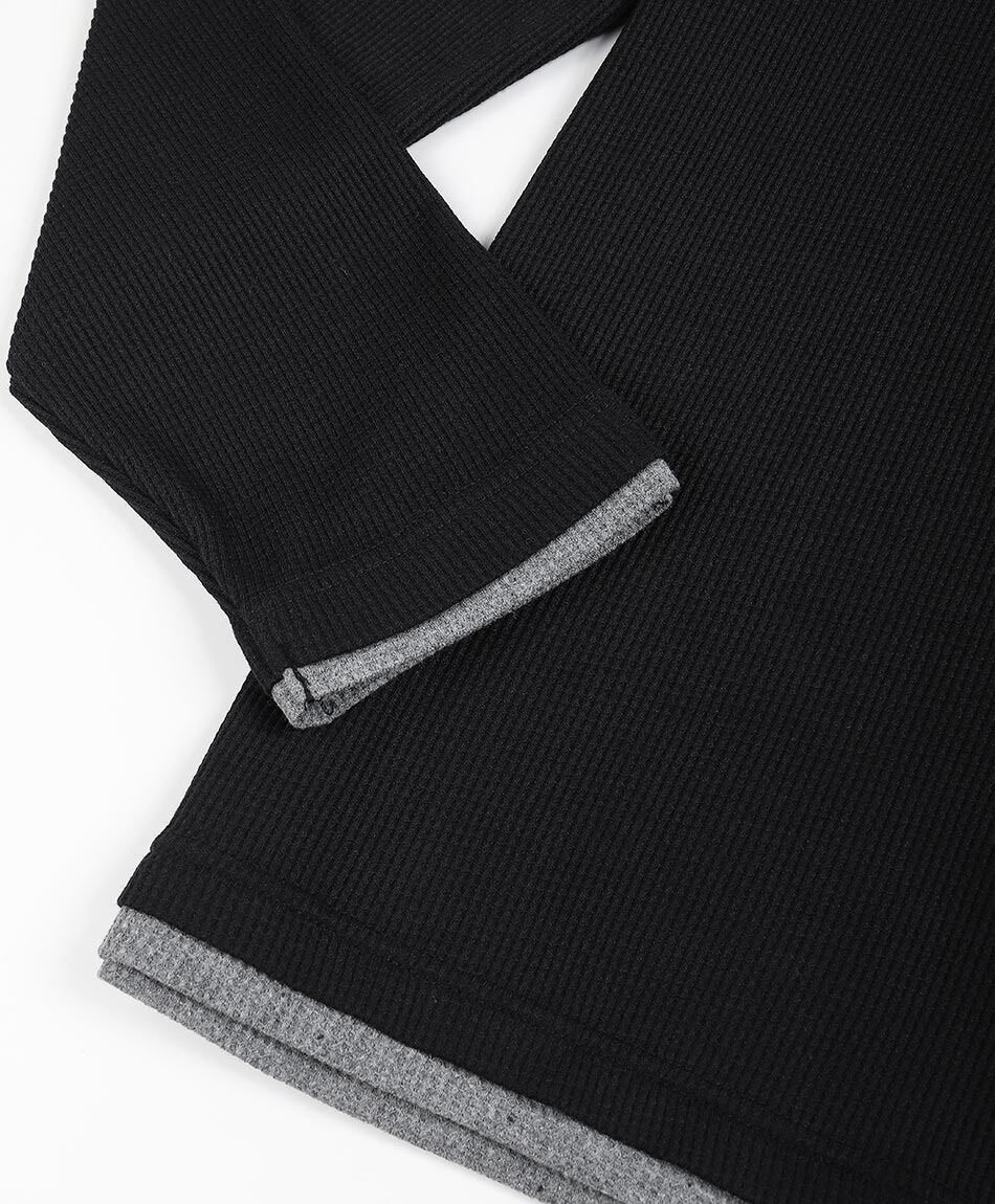 Remera hombre estilo waffle negra