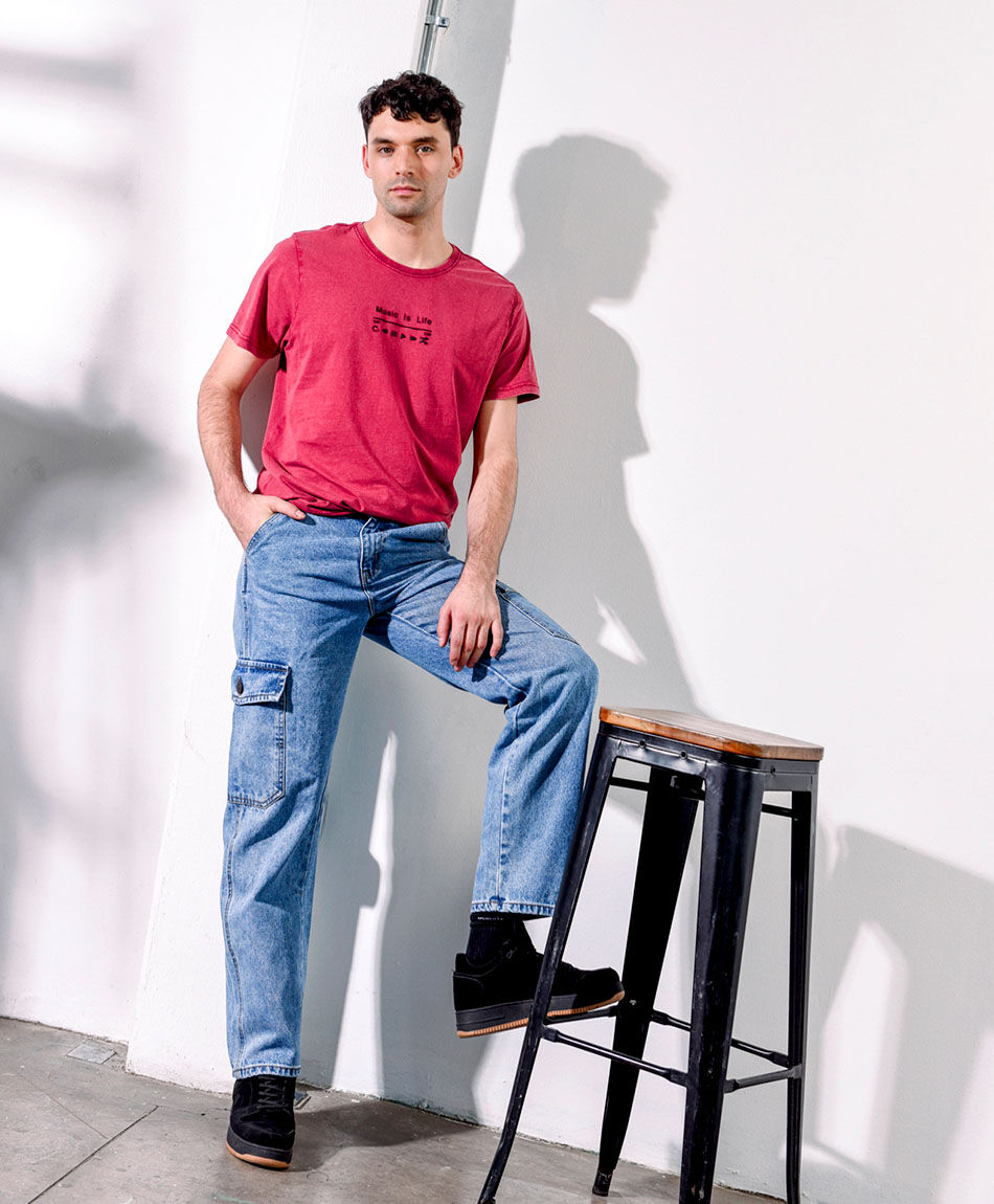 Jeans hombre cargo baggy