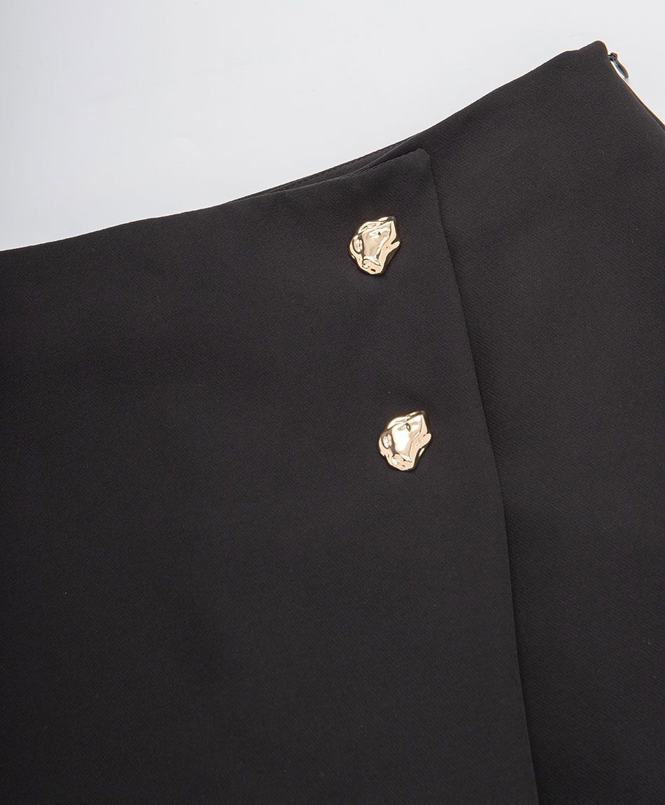 Mini pollera mujer short botones dorados