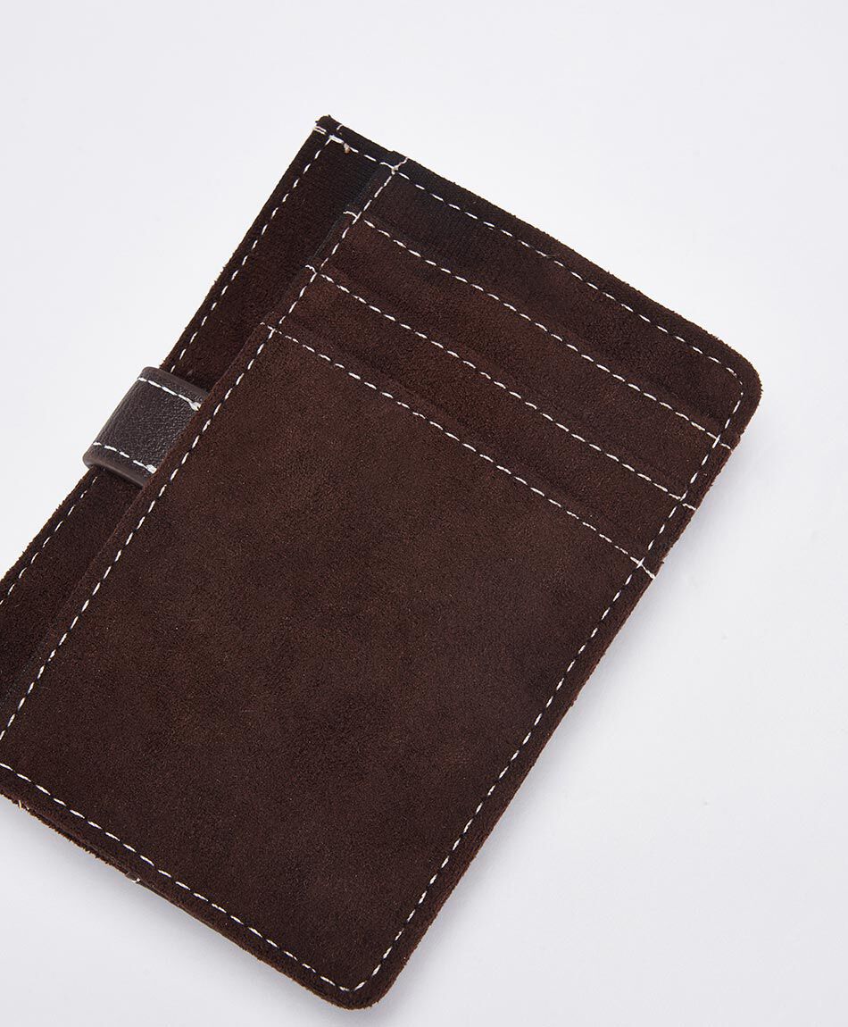 Tarjetero mujer suede hebilla