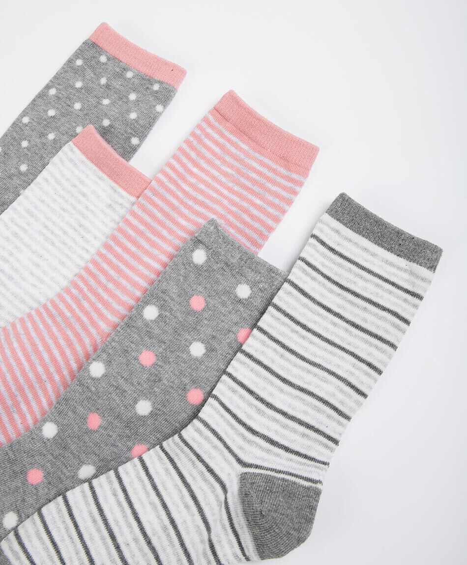 Pack 5 calcetines mujer rayas y l&iacute;neas