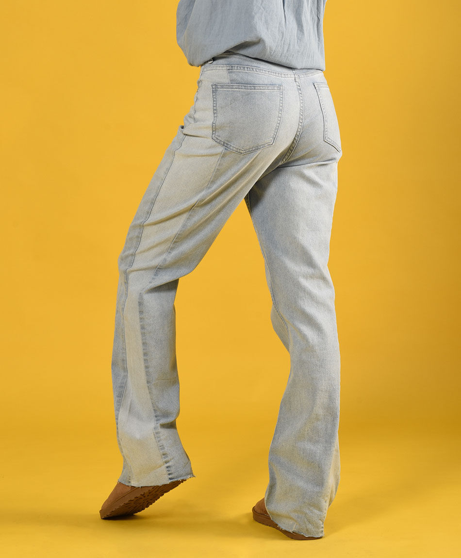 Jeans ancho bicolor