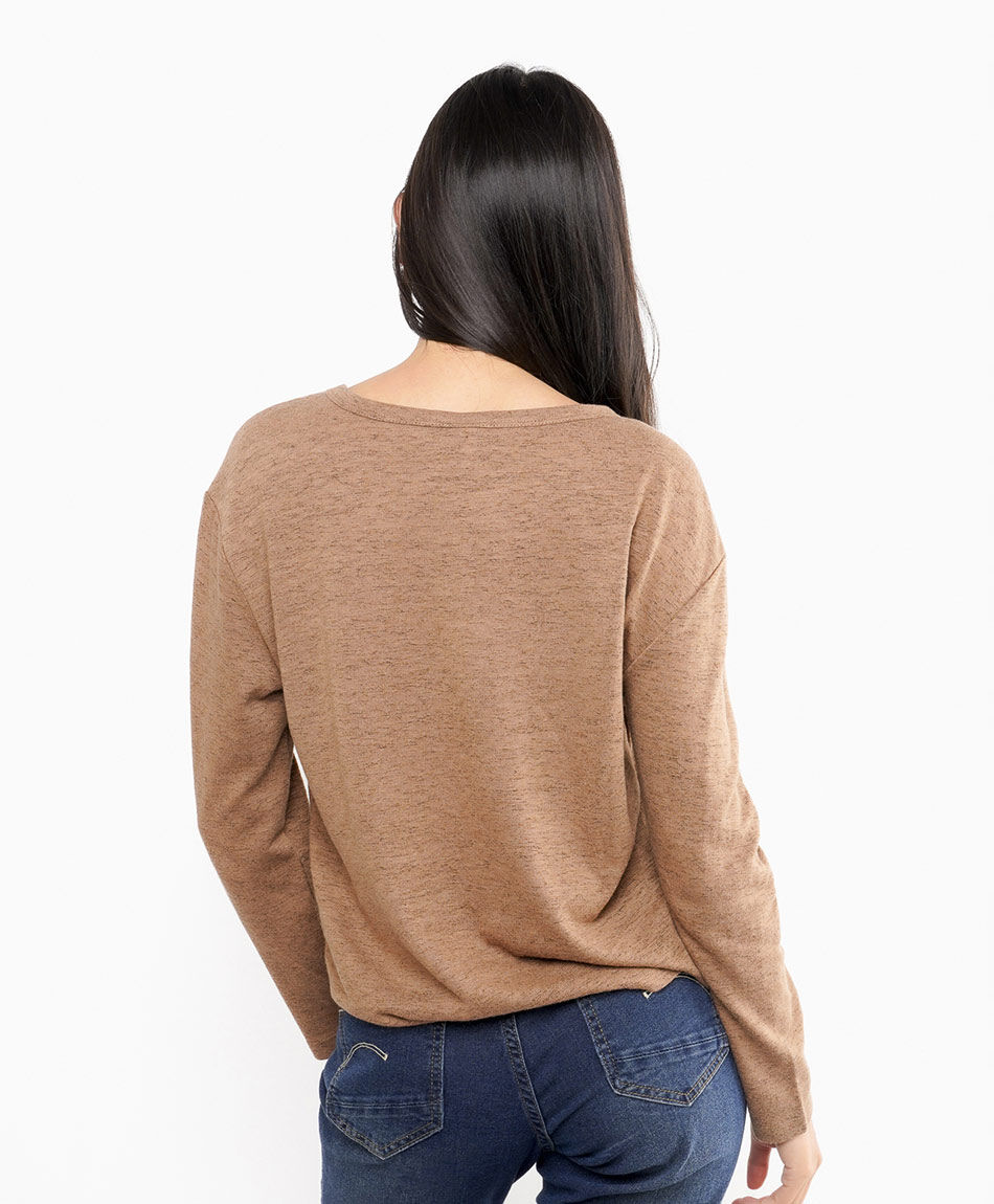 Remera mujer relaxed fit brown