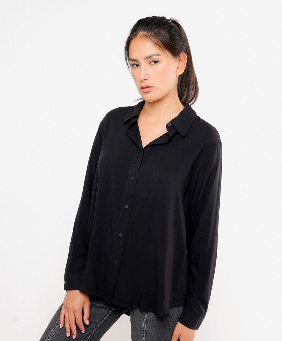 Camisa mujer camisera negra