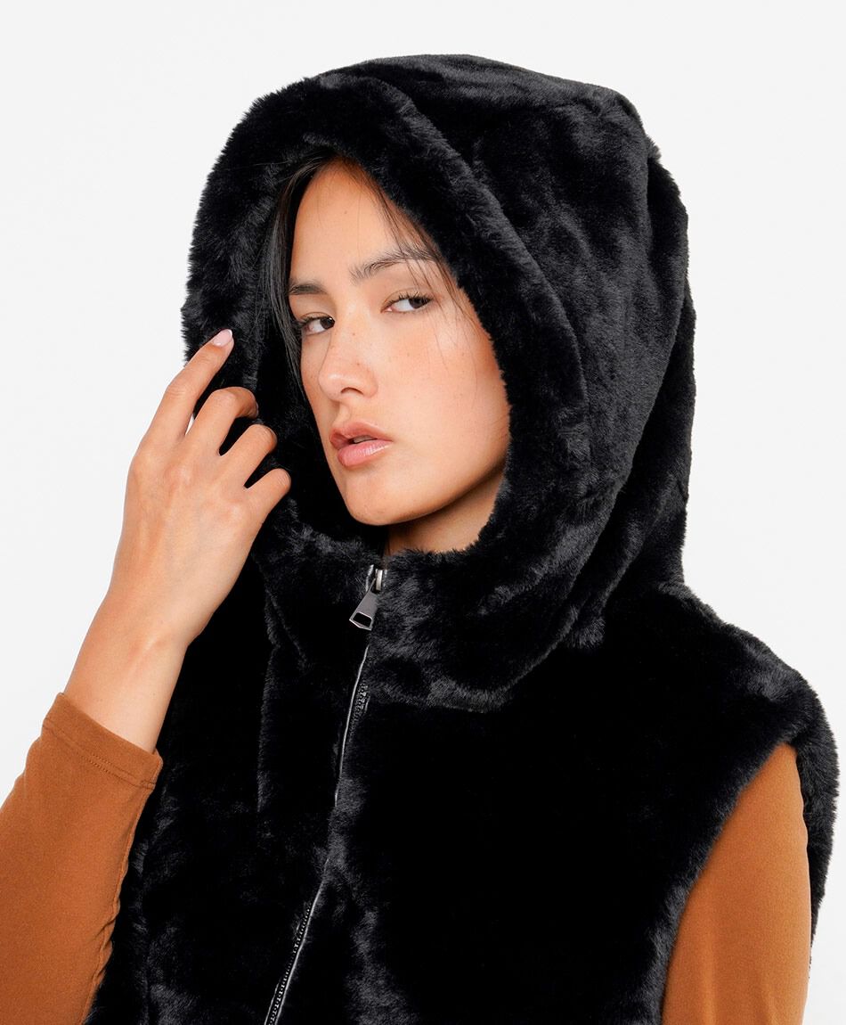 Campera mujer sin mangas piel