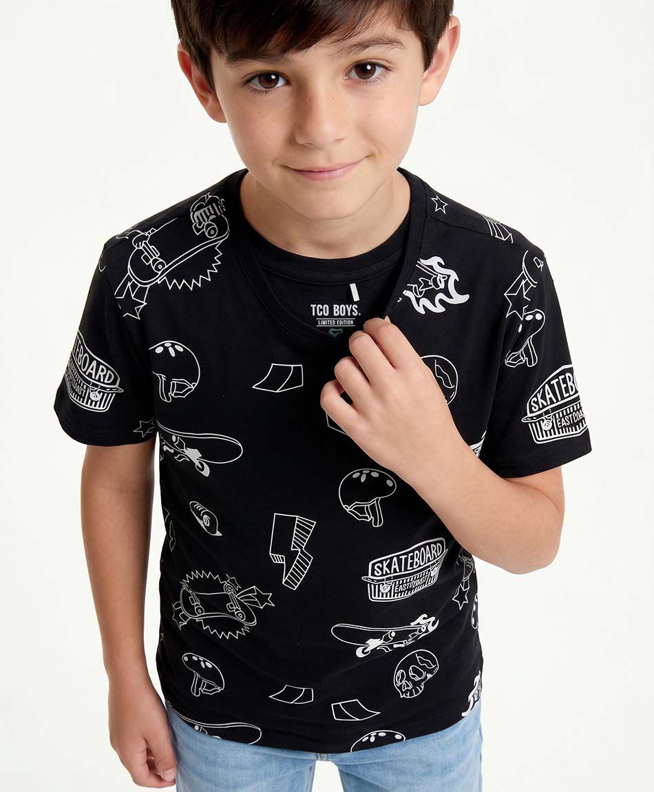 Remera ni&ntilde;o skateboard