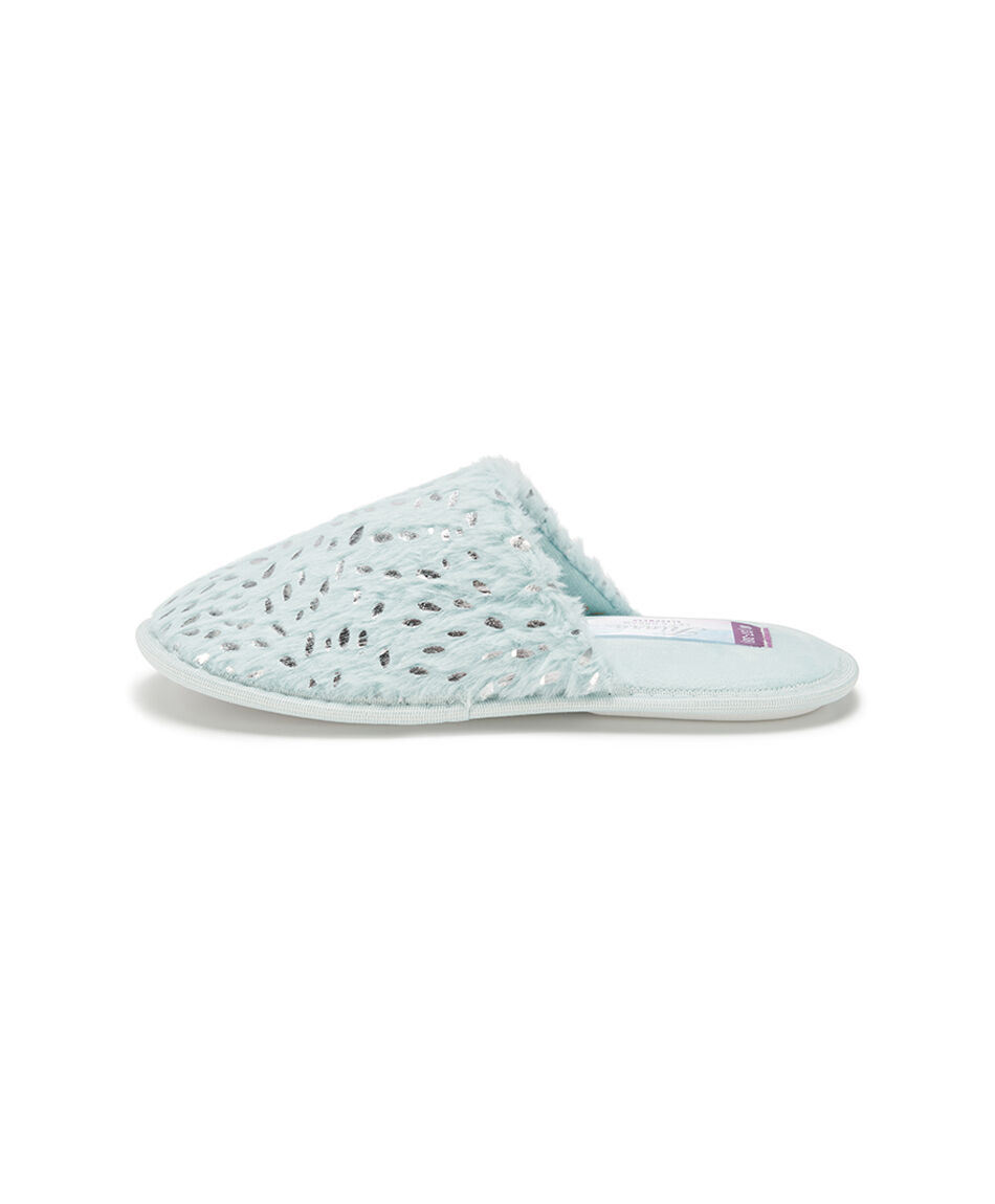 Pantufla mujer hojas brillos