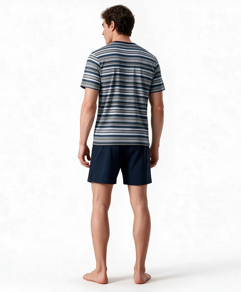 Pijama hombre short rayas