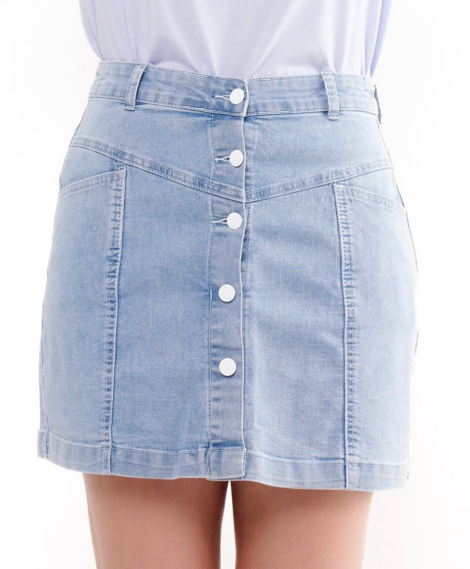 Mini pollera mujer cortes bolsillos