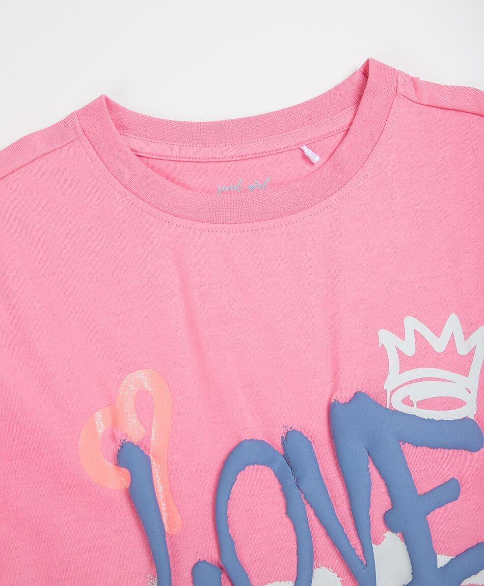 Remera ni&ntilde;a love graffiti