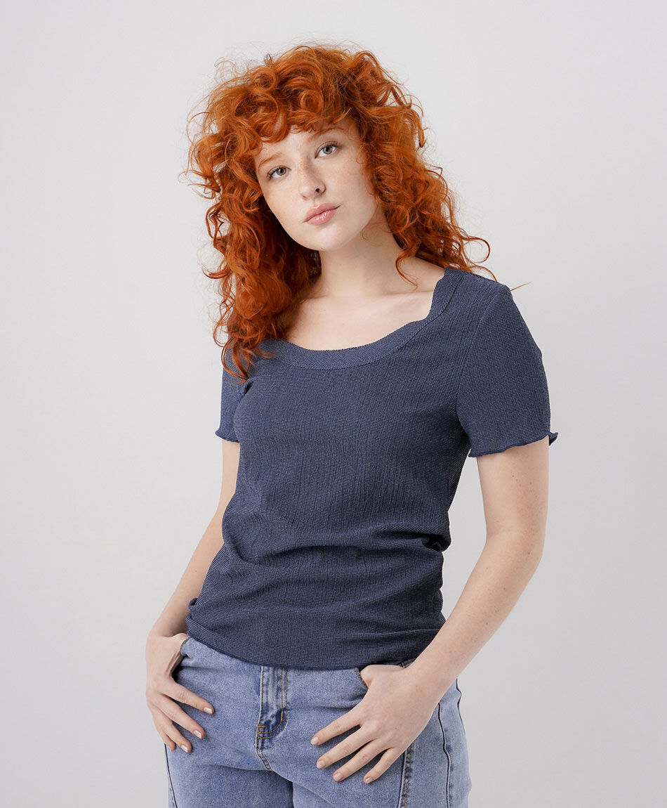 Remera mujer textura vichi