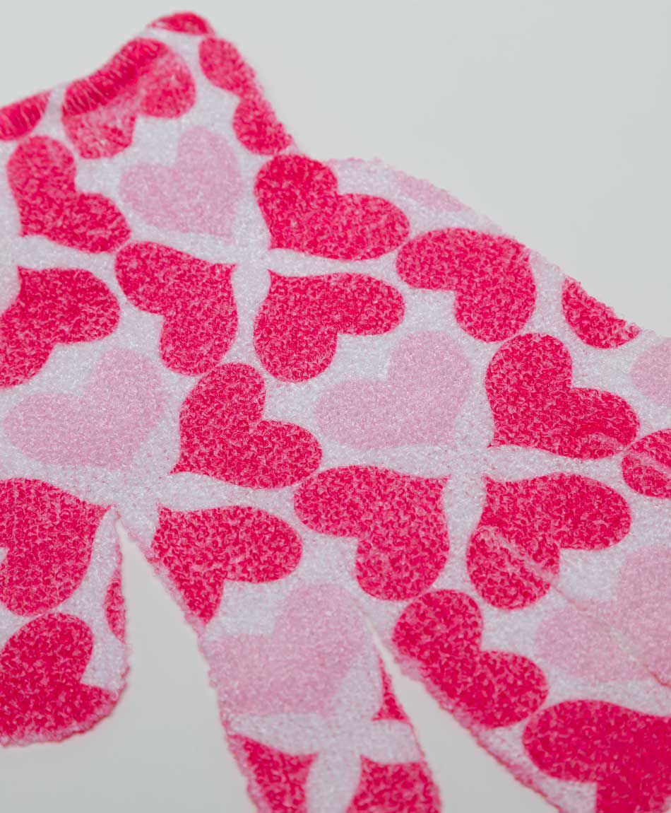 Set 2 guantes exfoliantes corazones