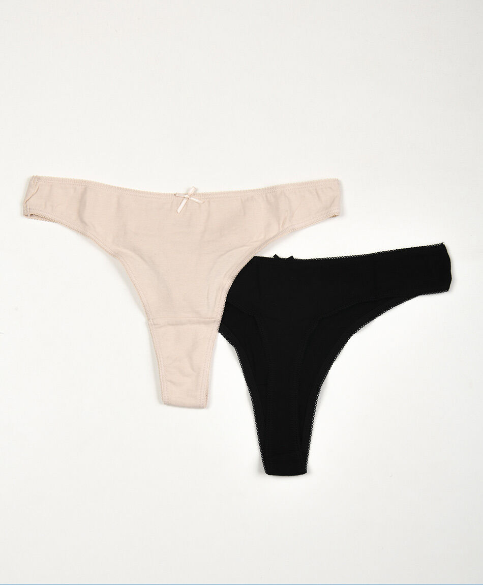 Pack 2 bombacha mujer colaless cinta algod&oacute;n